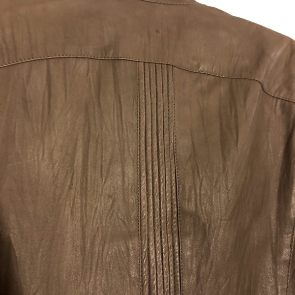 Taupe leather jacket size small - Picture 4 of 8